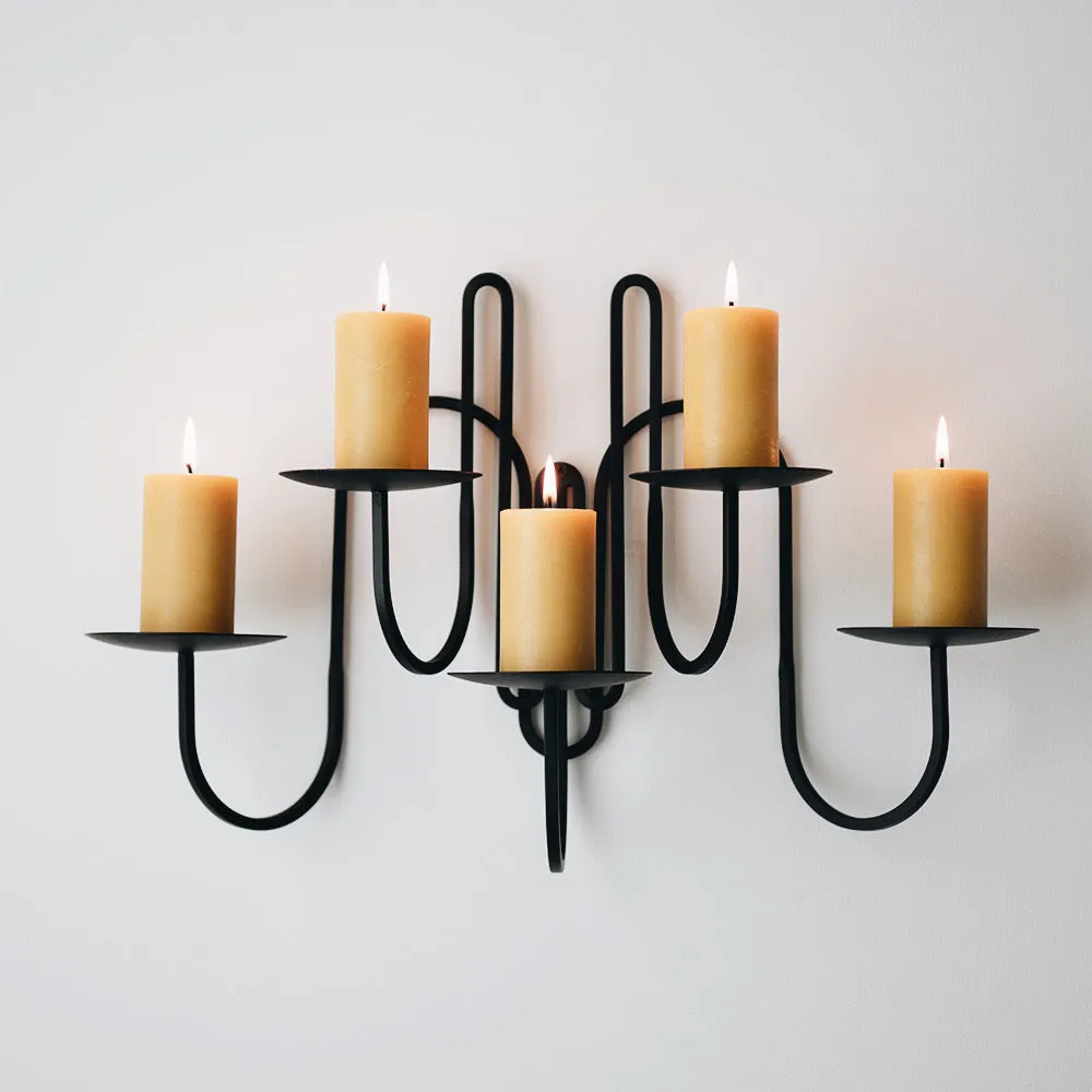 Hand Forged Iron Candle Holder - Five Arm