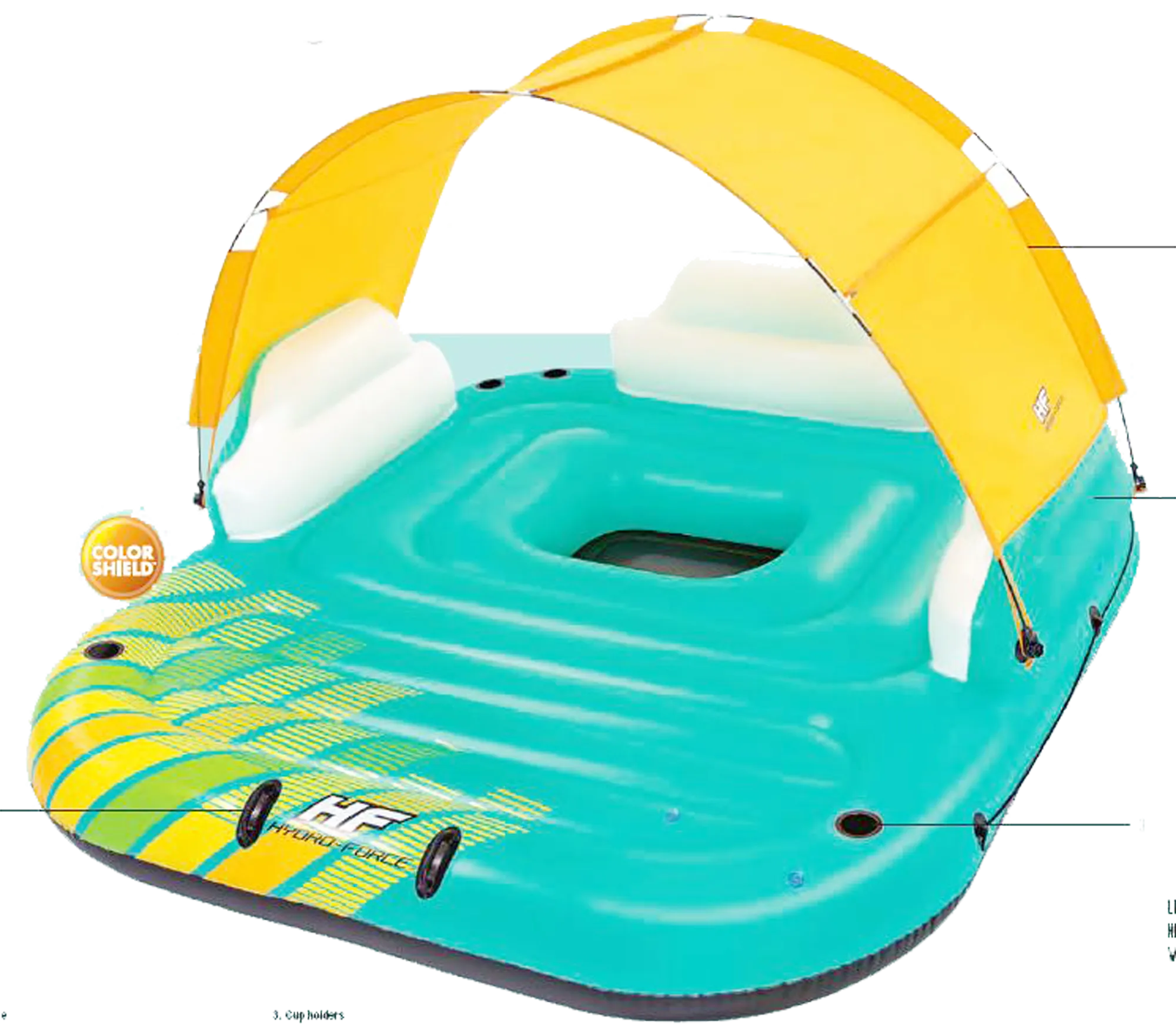 Inflatables and Rafts Bestway Hydro Force Sunny Lounge Five Person 118" x 108" Floating Island