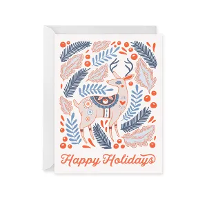 Joyeux Noel Reindeer Holiday Card