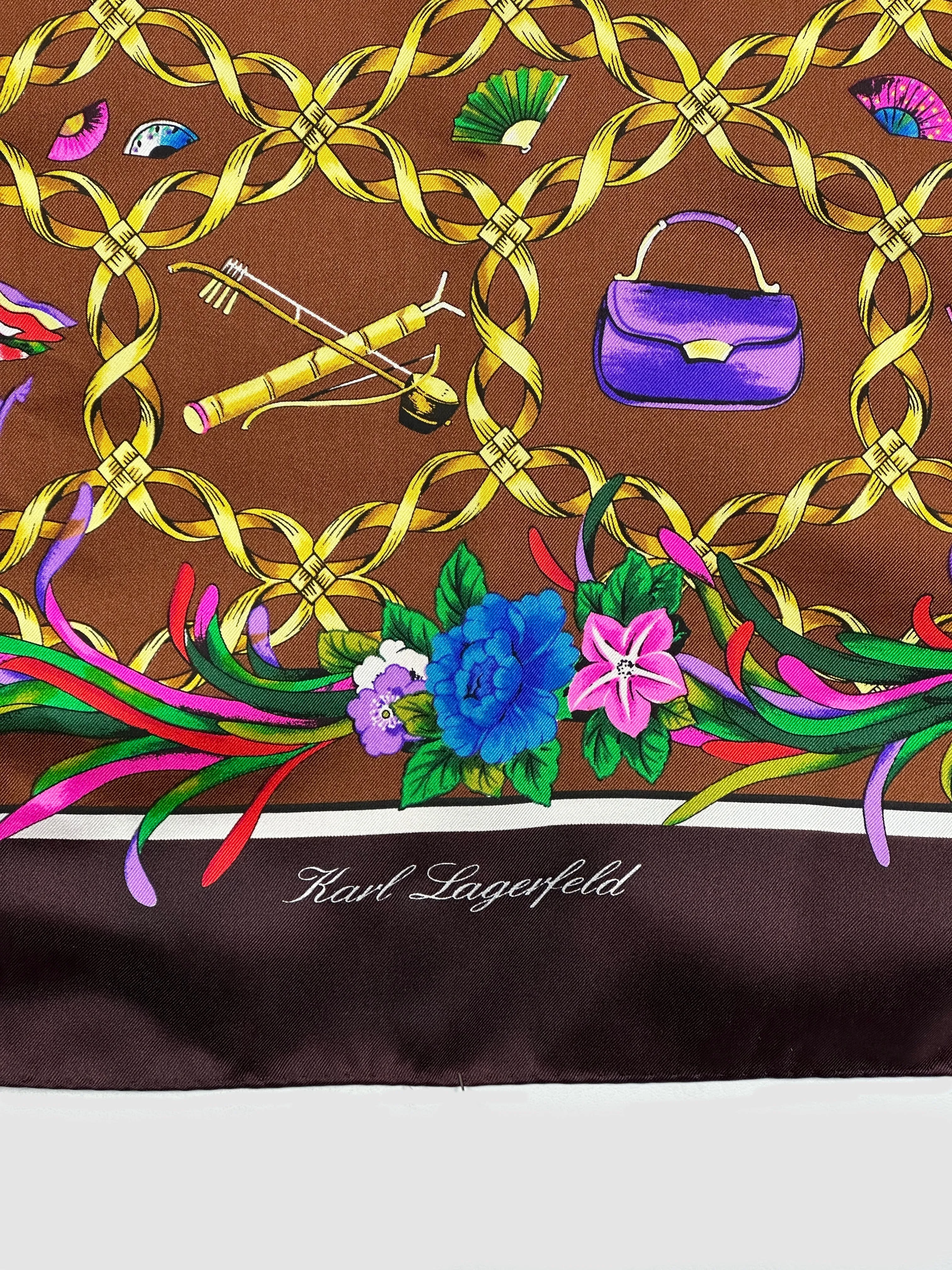 KARL LAGERFELD 90s Silk Scarf