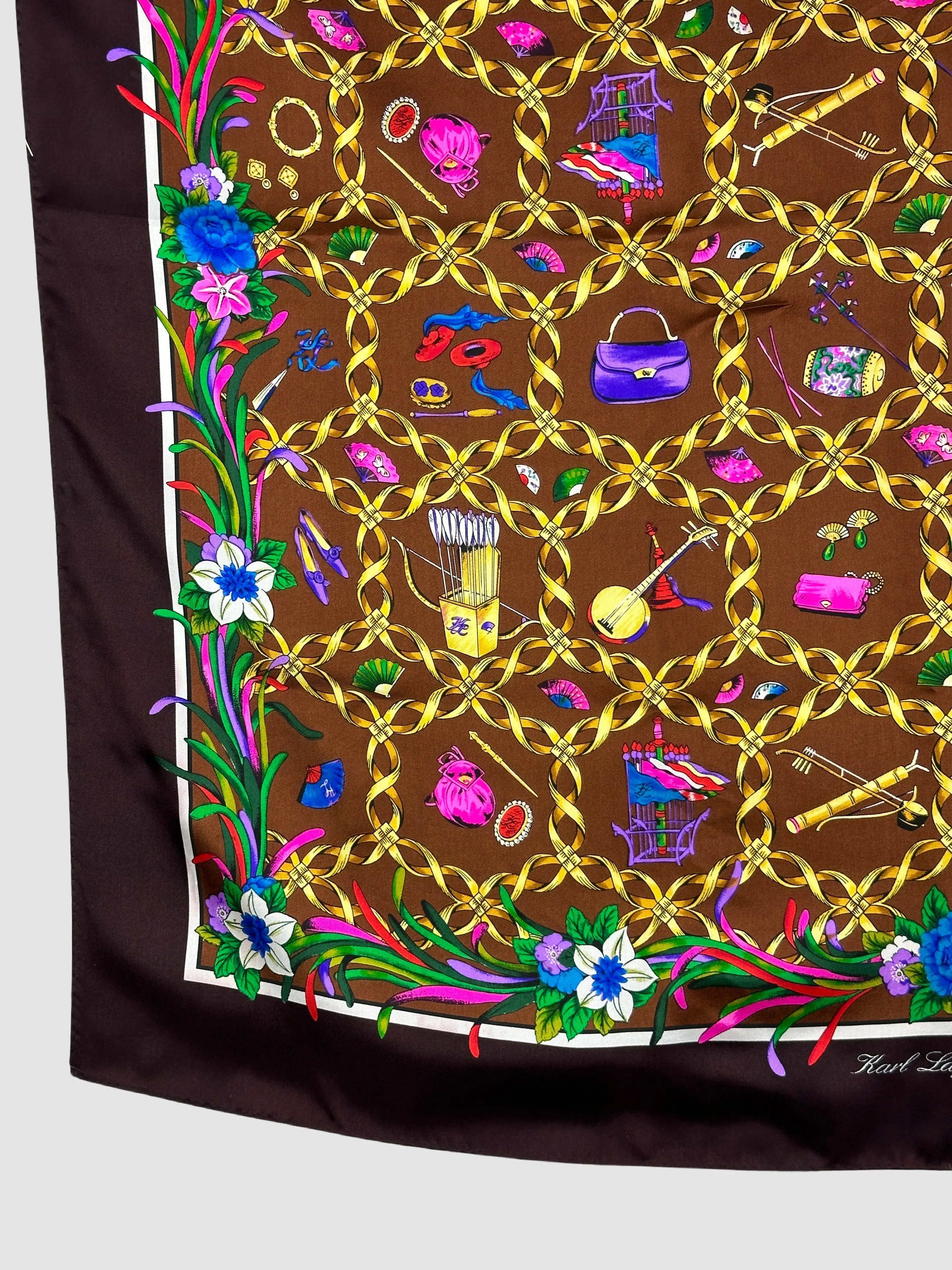 KARL LAGERFELD 90s Silk Scarf