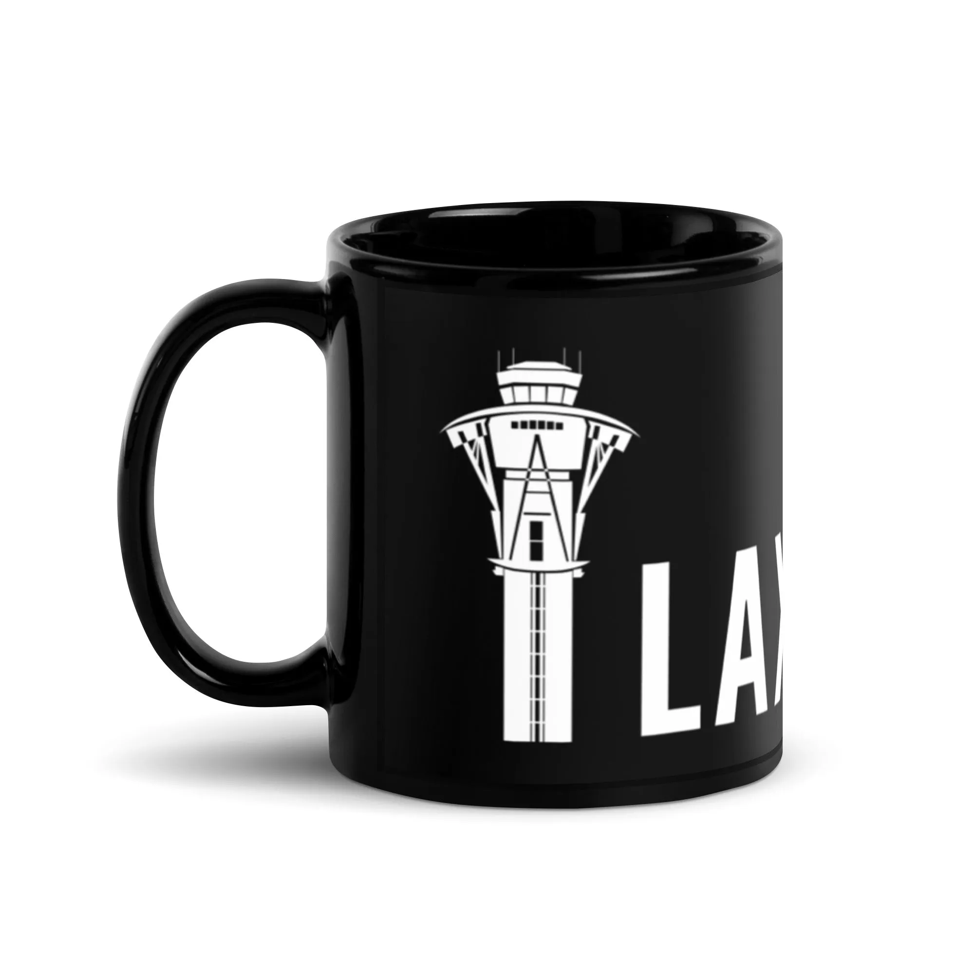 LAX TOWER Black Glossy Mug - SOLD IN US ONLY