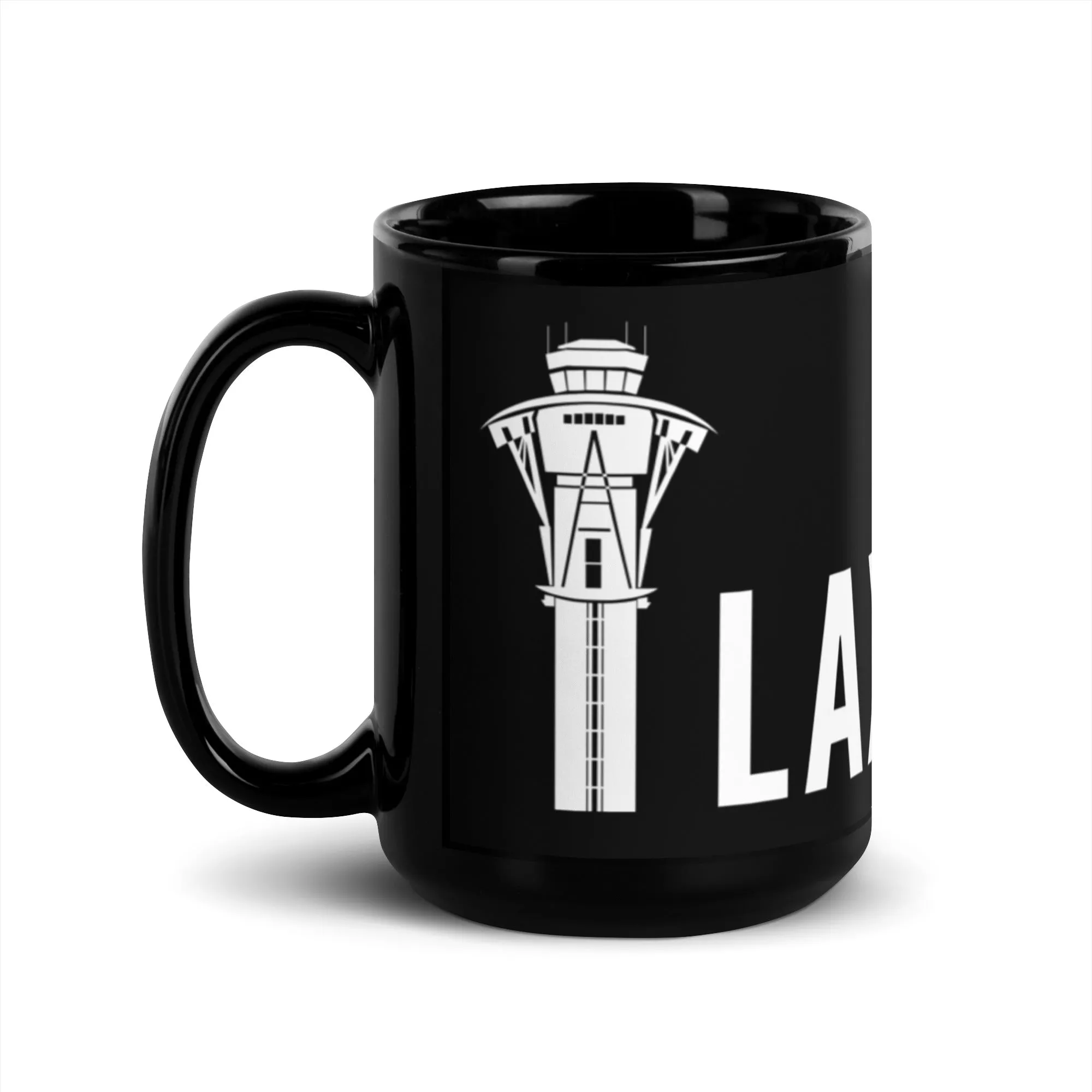 LAX TOWER Black Glossy Mug - SOLD IN US ONLY