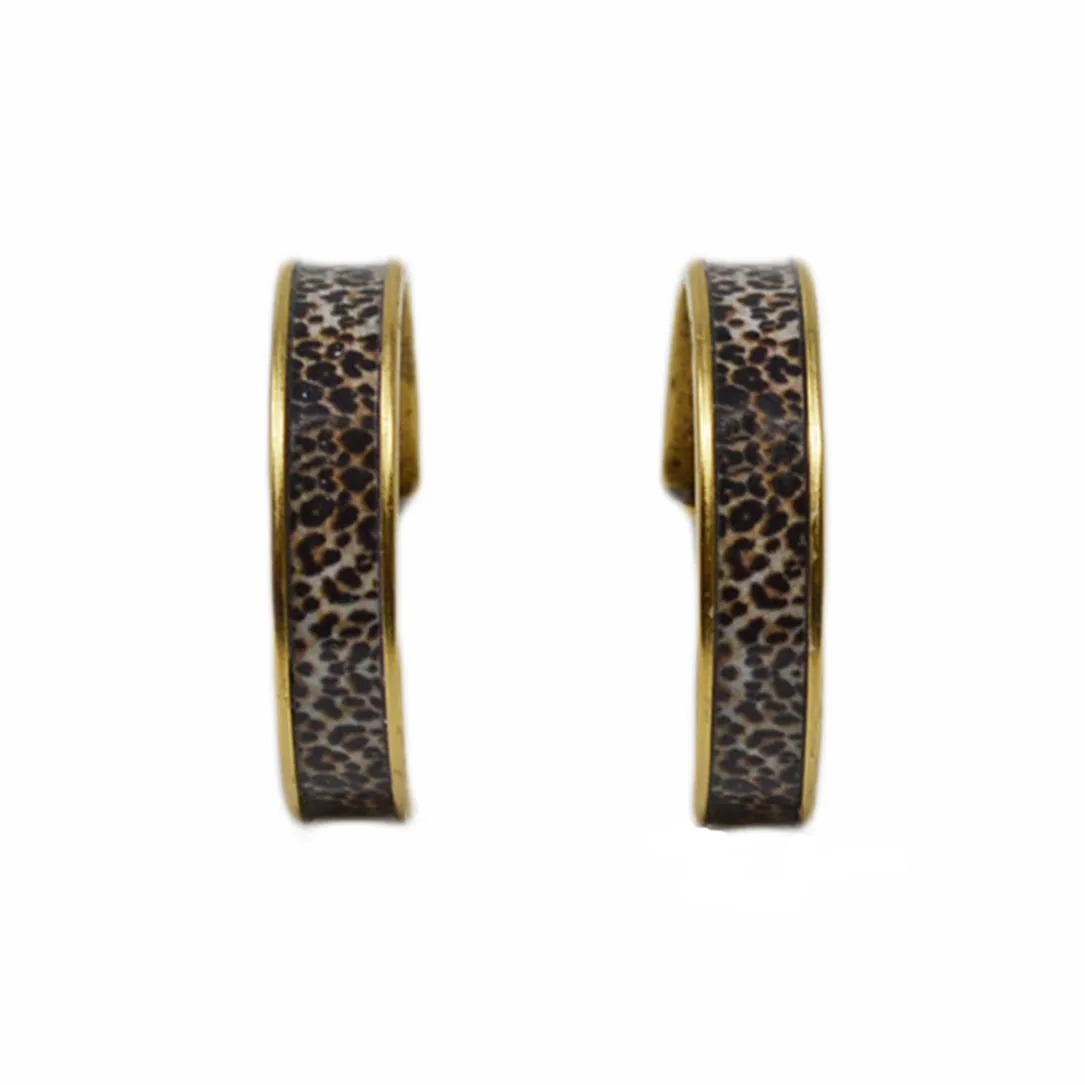 Leopard Print Hoop Earrings