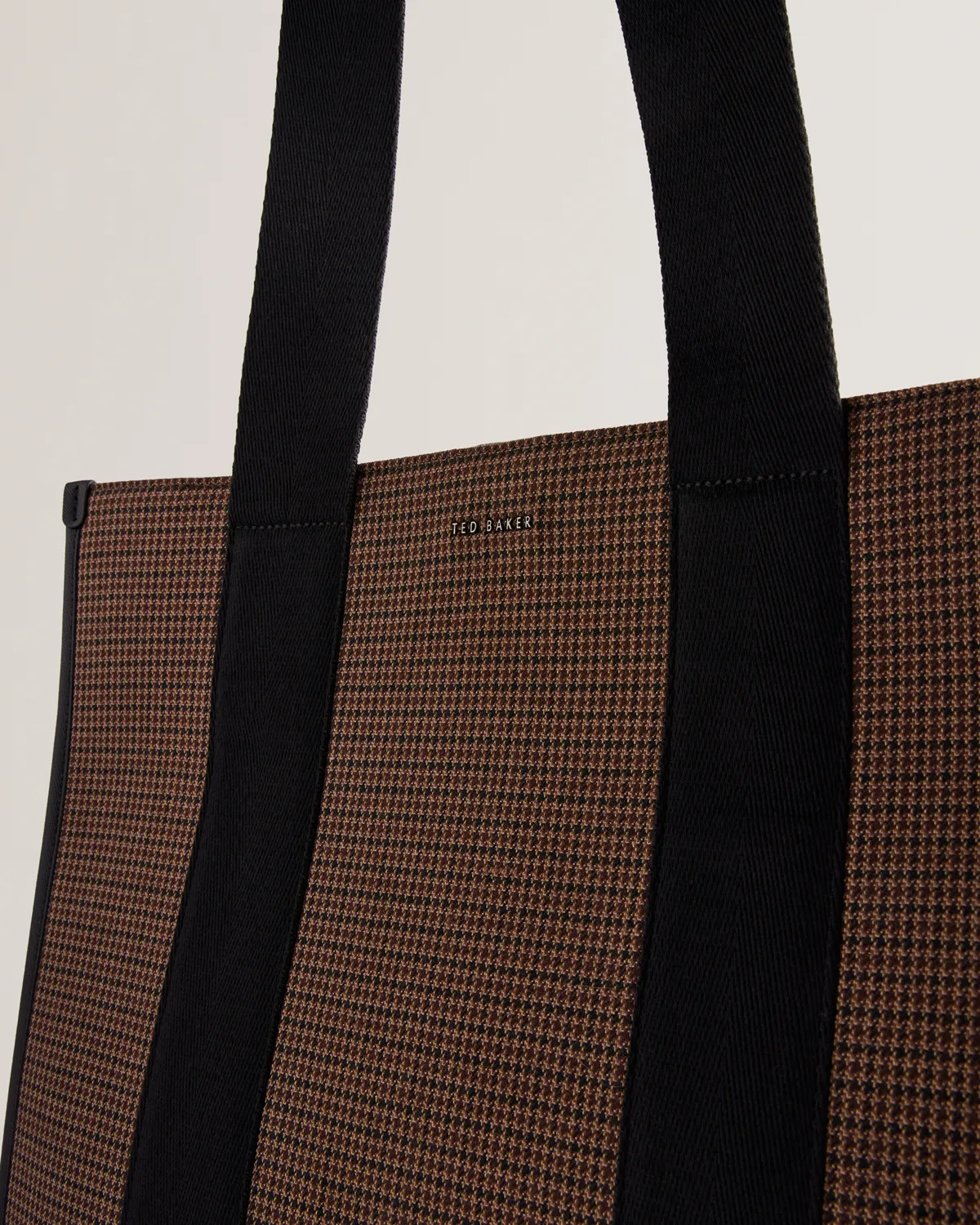 Mallick Check Fabric Tote Bag Black