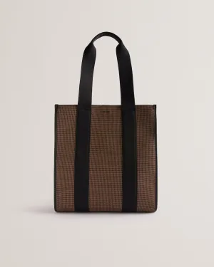 Mallick Check Fabric Tote Bag Black