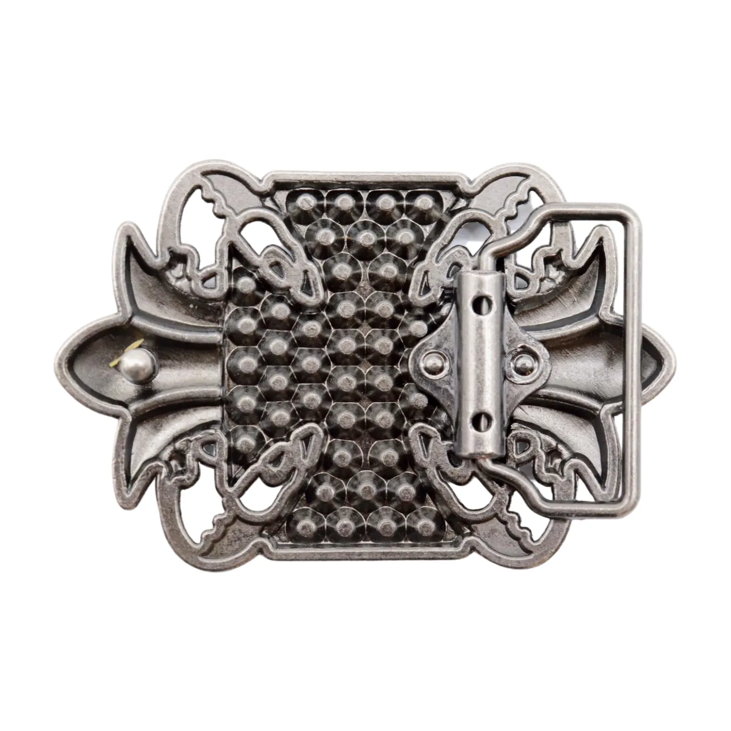 Men Women Dark Silver Metal Belt Buckle Fleur De Lis Cross Western Fashion