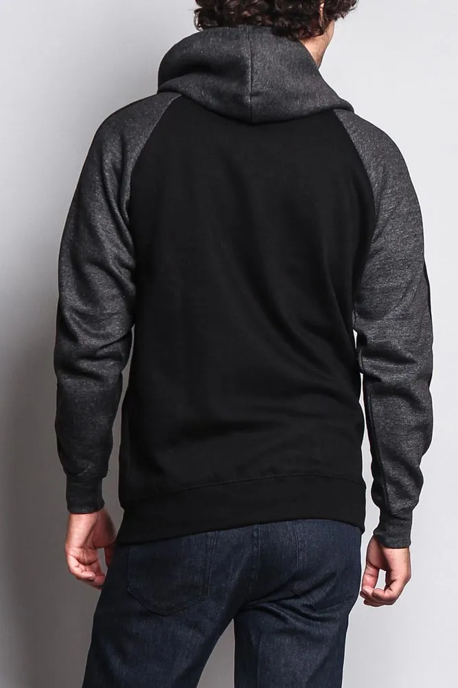 Men's Contrasting Two Striped Zip Up Hoodie