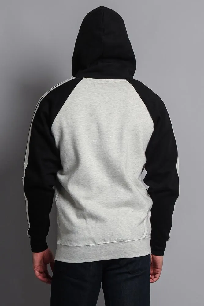 Men's Contrasting Two Striped Zip Up Hoodie