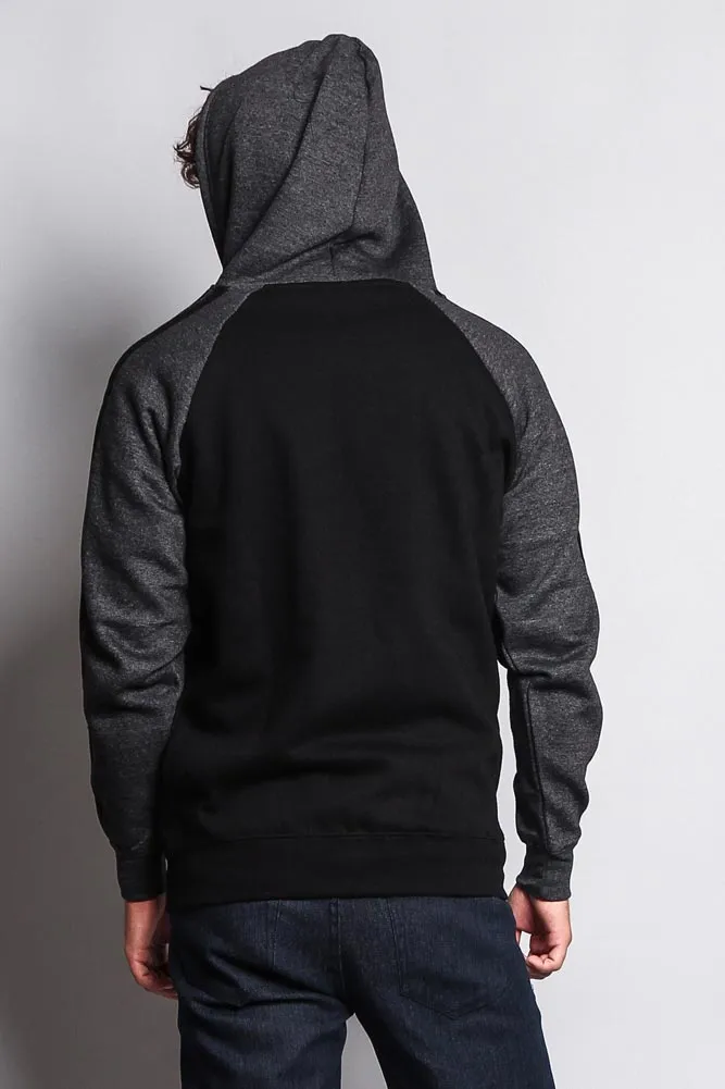 Men's Contrasting Two Striped Zip Up Hoodie