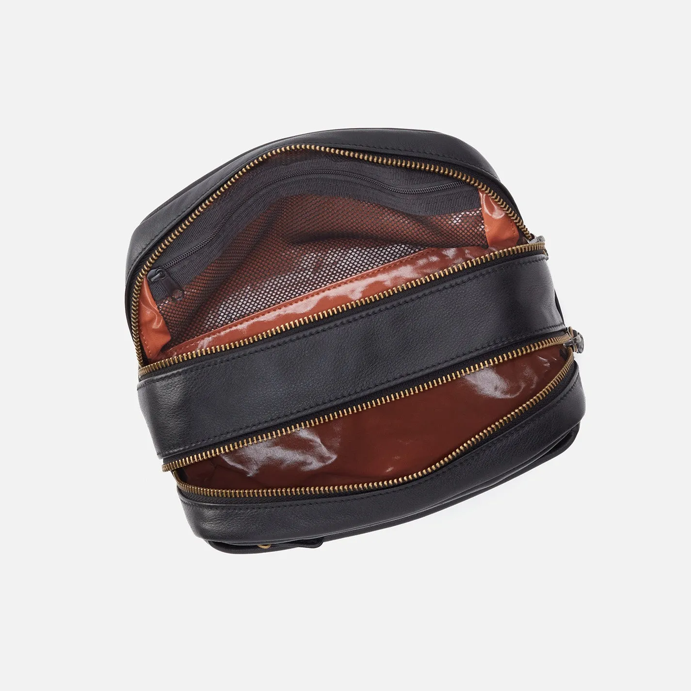 Men's Travel Kit in Silk Napa Leather - Black