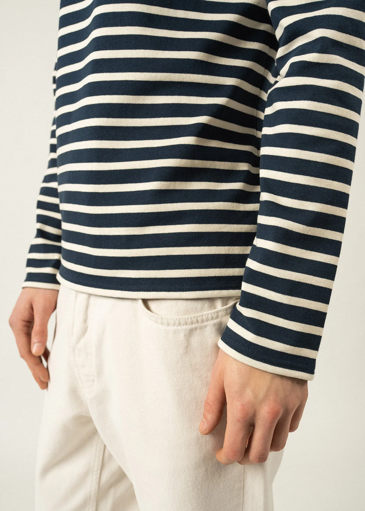 MERIDIEN MODERNE - Original Breton Shirt | Heavyweight Cotton | Men Fit (NAVY / ECRU)