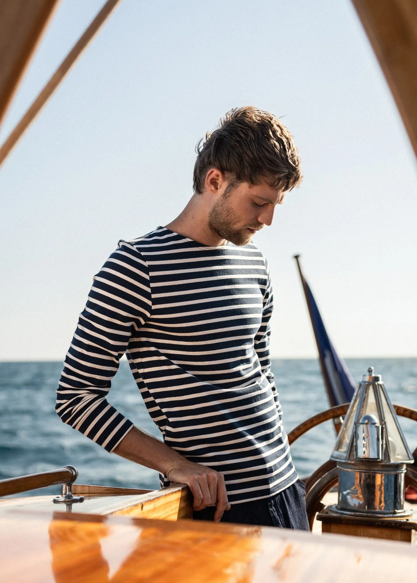 MERIDIEN MODERNE - Original Breton Shirt | Heavyweight Cotton | Men Fit (NAVY / ECRU)