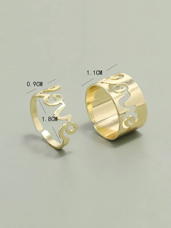 Punk Letter Shape Rings Accessories