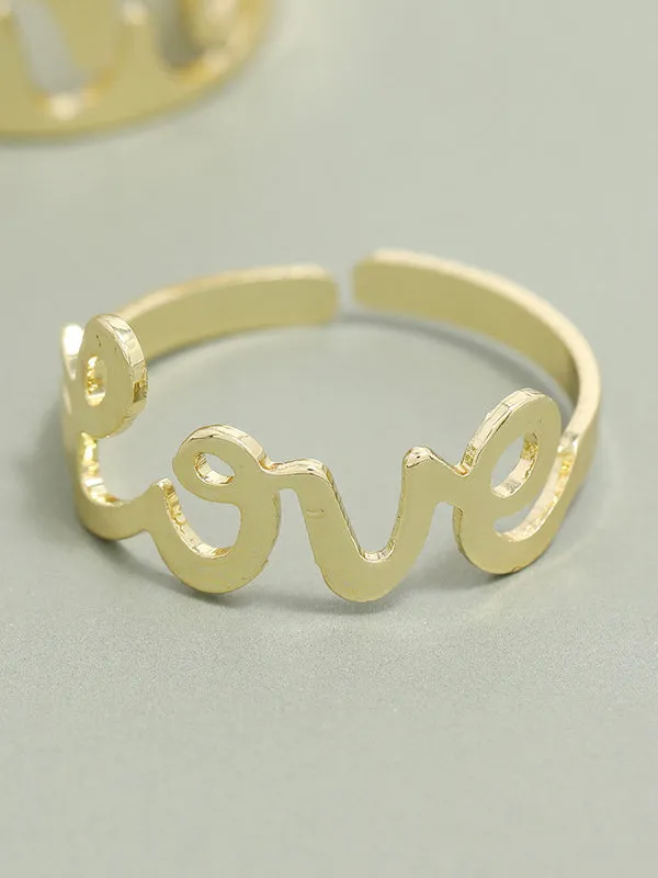 Punk Letter Shape Rings Accessories