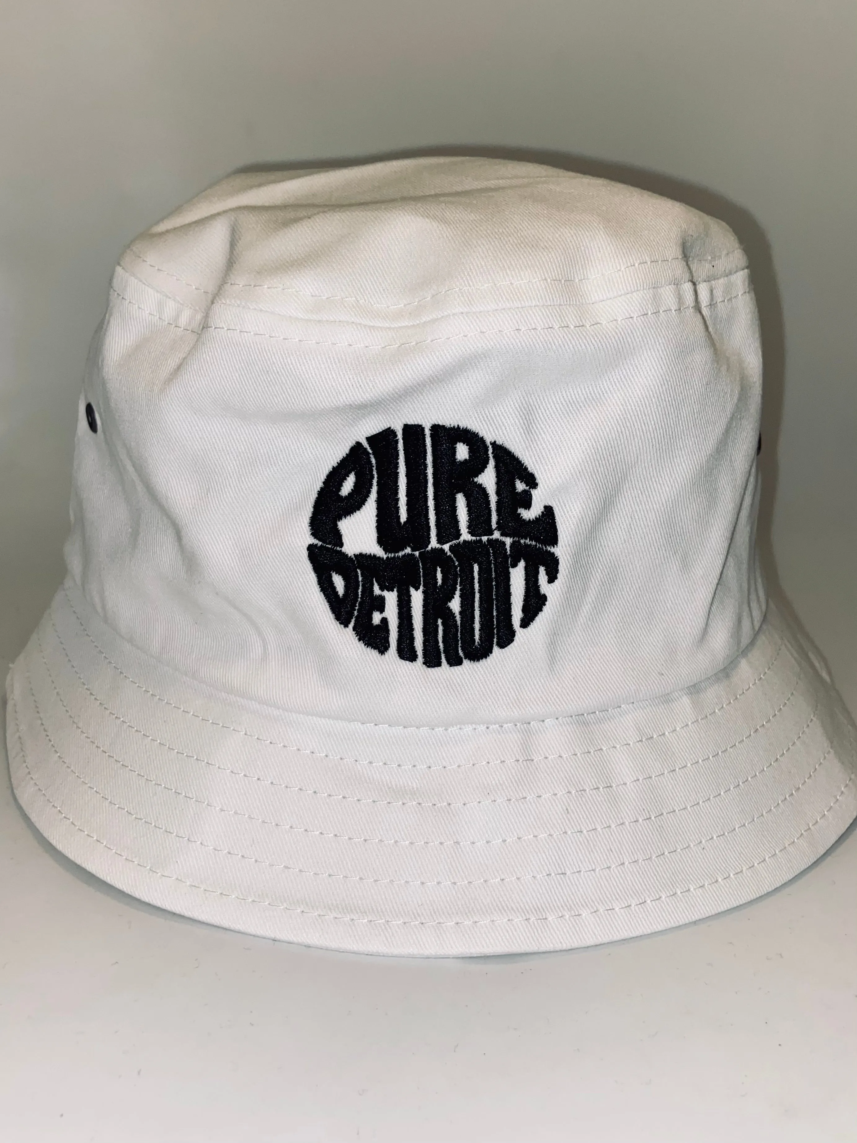 Pure Detroit Retro Bucket Hat/ Unisex / Black   White