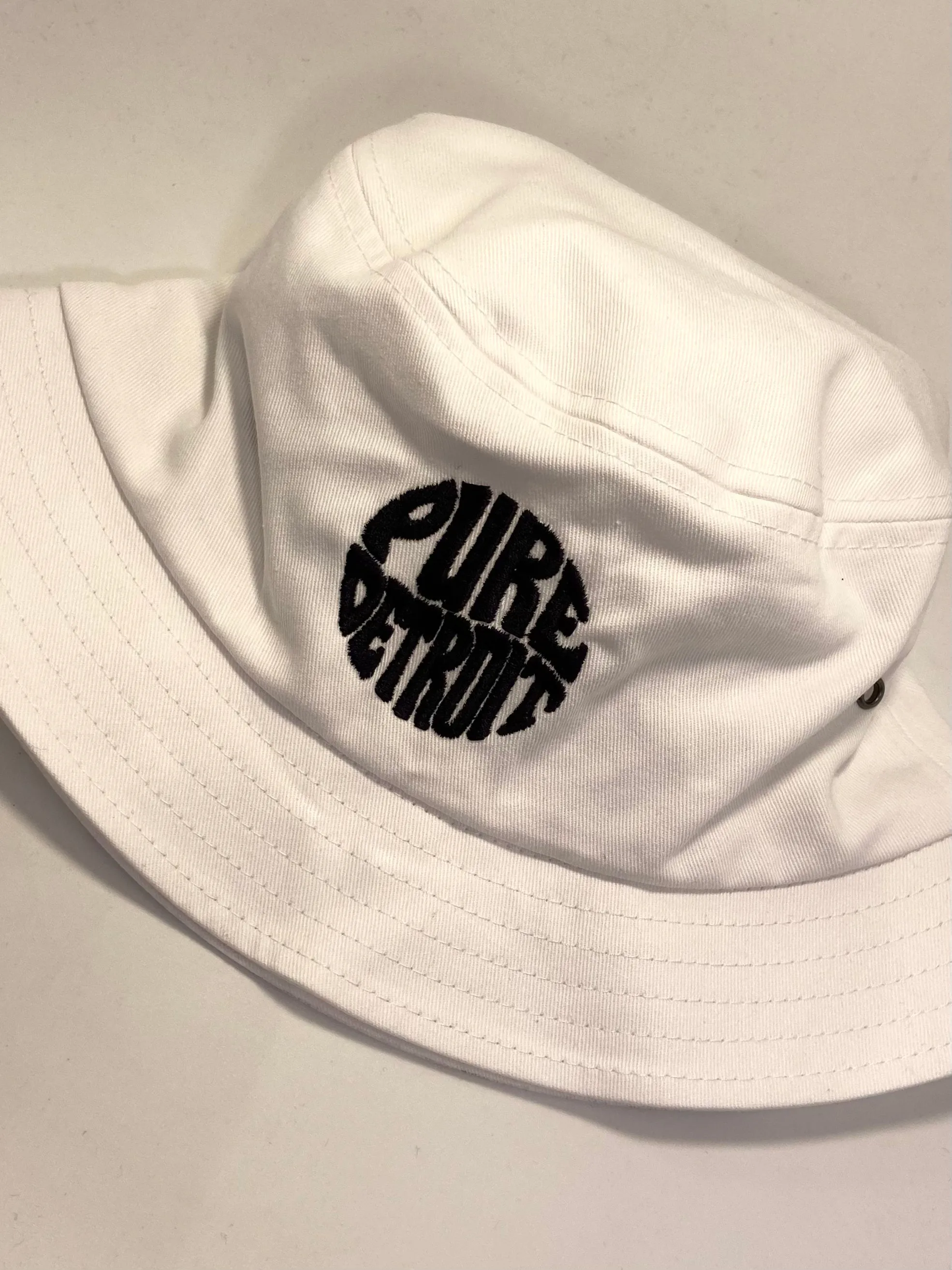 Pure Detroit Retro Bucket Hat/ Unisex / Black   White