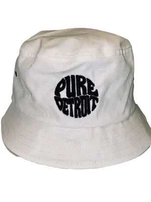 Pure Detroit Retro Bucket Hat/ Unisex / Black   White