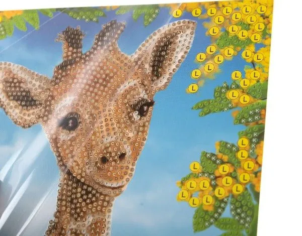 "Baby Giraffe" Crystal Art Card 18x18cm