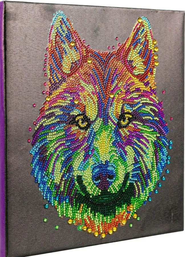 "Colourful Wolf" Crystal Art Kit 30x30cm