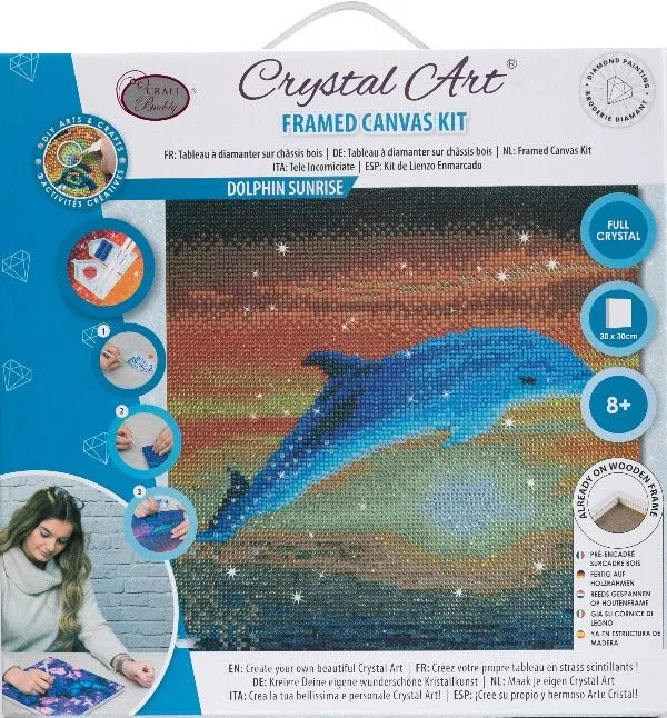 "Dolphin Sunrise" 30x30cm Crystal Art Kit