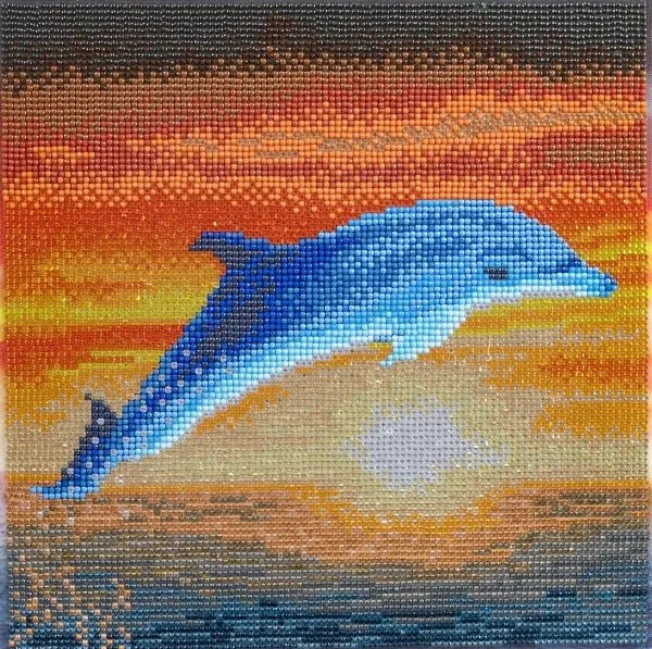 "Dolphin Sunrise" 30x30cm Crystal Art Kit