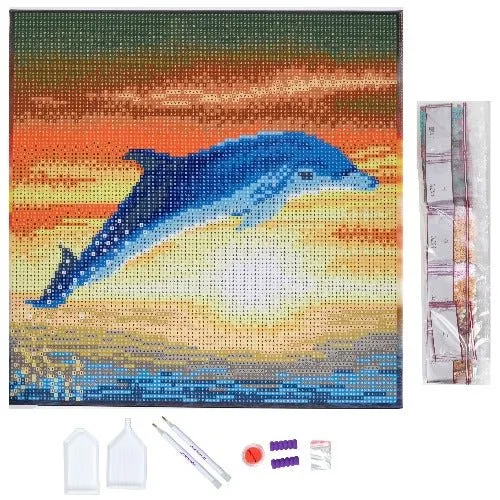 "Dolphin Sunrise" 30x30cm Crystal Art Kit