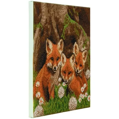 "Fox Cubs" Crystal Art Kit 30x30cm