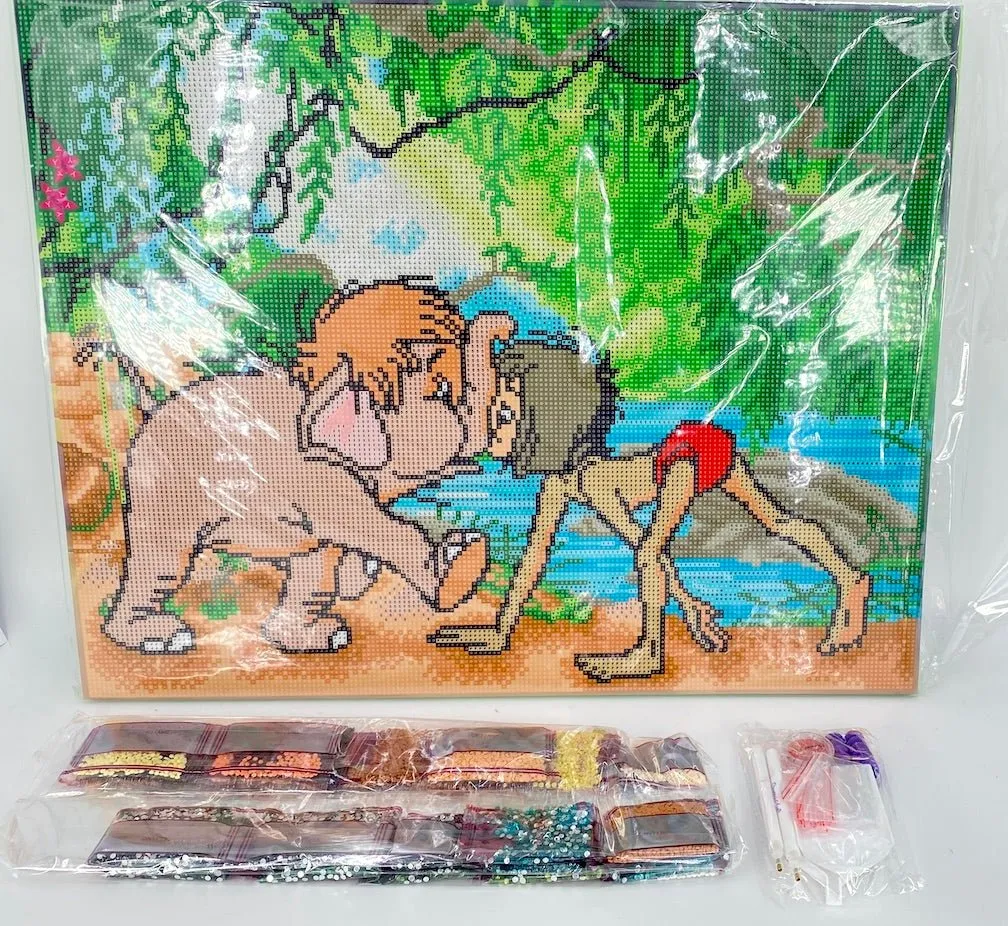 "Jungle Book Friends" Crystal Art Kit 40x50cm