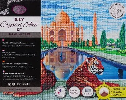 "Taj Mahal Tigers" Crystal Art Kit 40x50cm