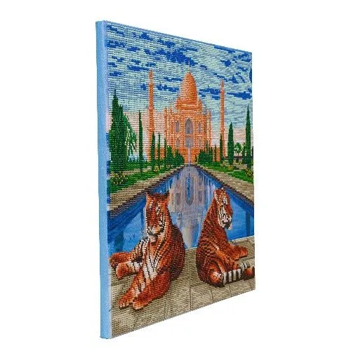 "Taj Mahal Tigers" Crystal Art Kit 40x50cm