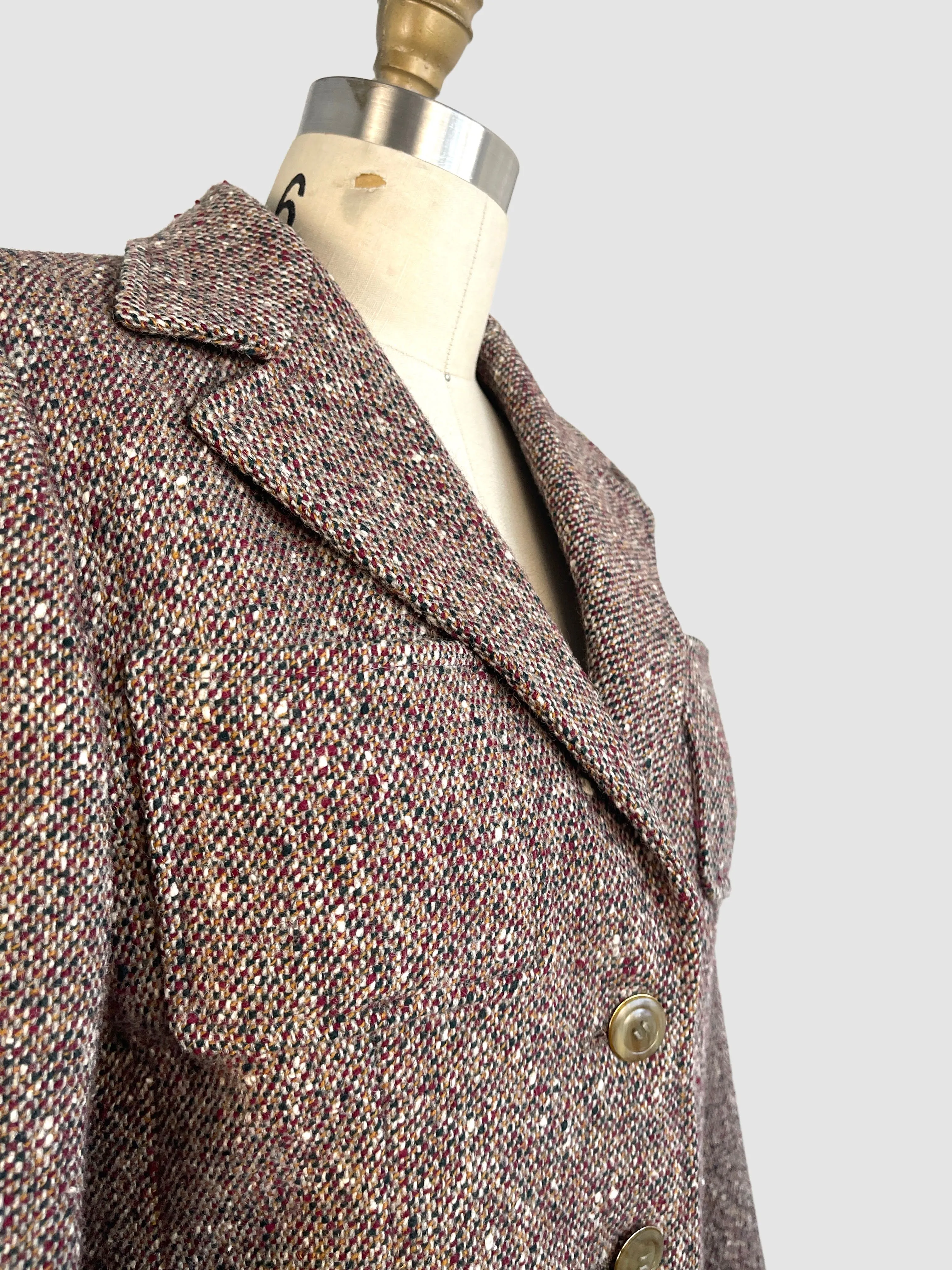 Vintage SAINT LAURENT Rive Gauche 70s Tweed Jacket - Size Small