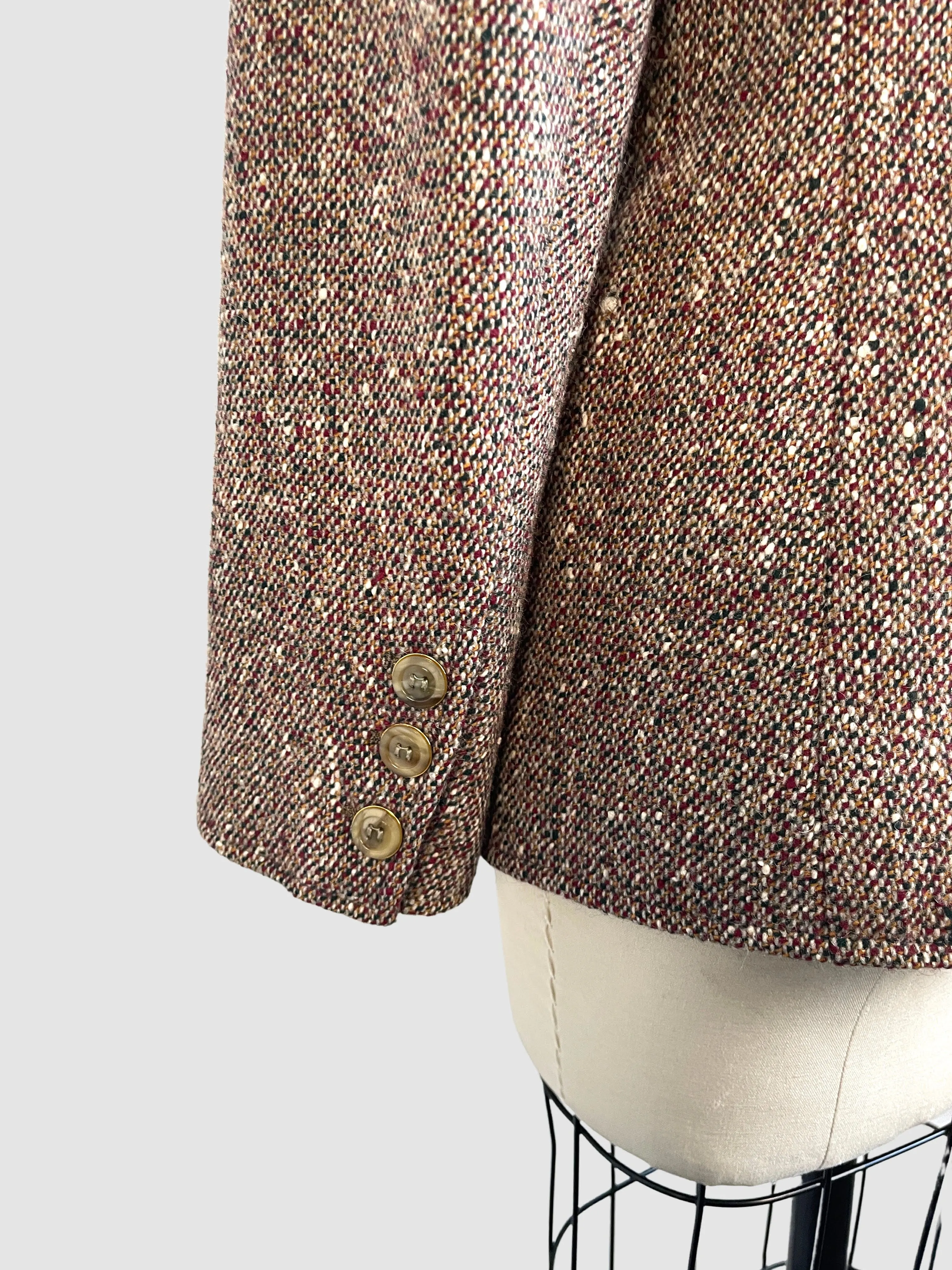 Vintage SAINT LAURENT Rive Gauche 70s Tweed Jacket - Size Small