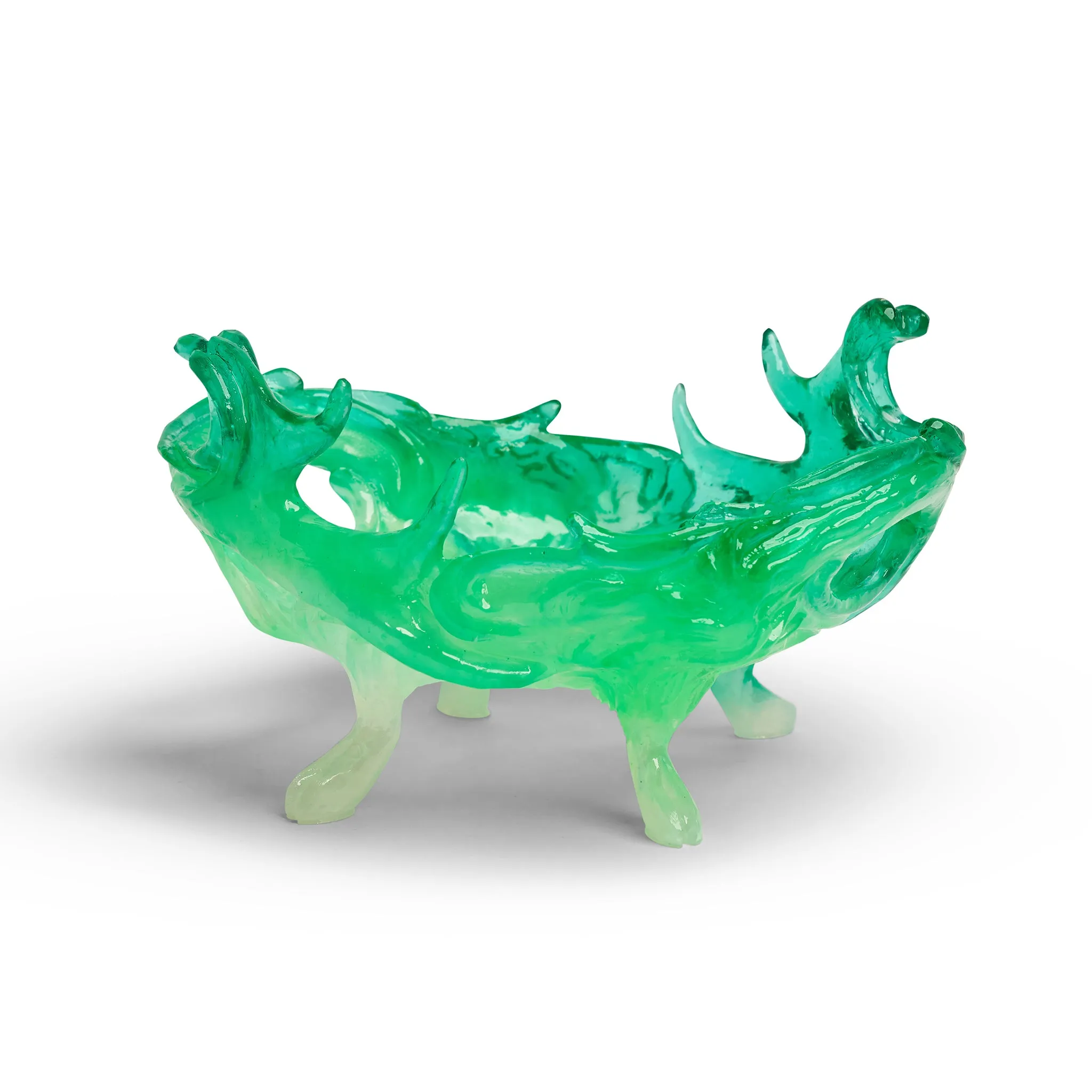 Swirling Antler Bowl - Green