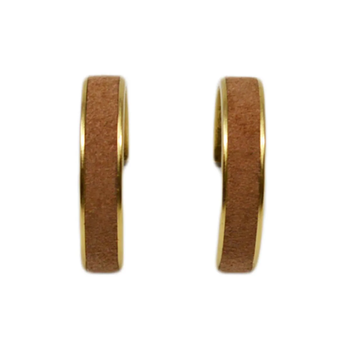 Tan Suede Hoop Earrings