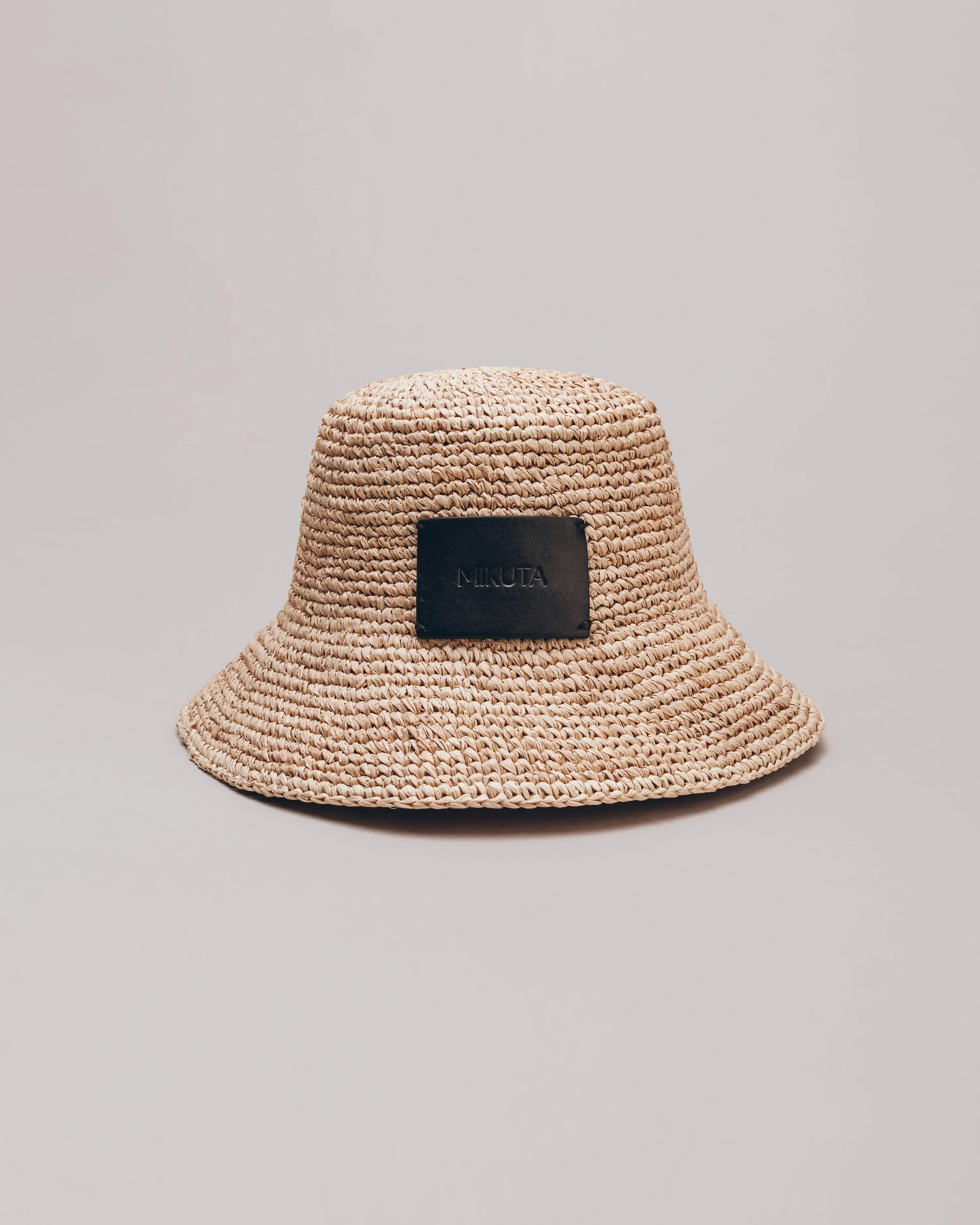 Elegant Natural Raffia Bucket Hat with Handcrafted Details