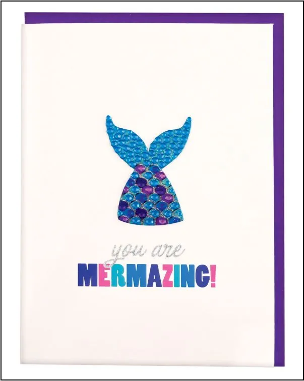 You are Mermazing! Rhinestone Decal Card